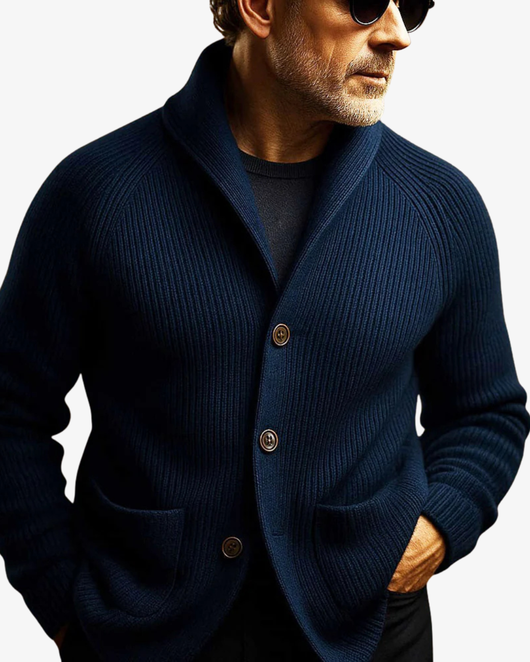 Pavel | Cardigan with a Button Front and Patch Pockets