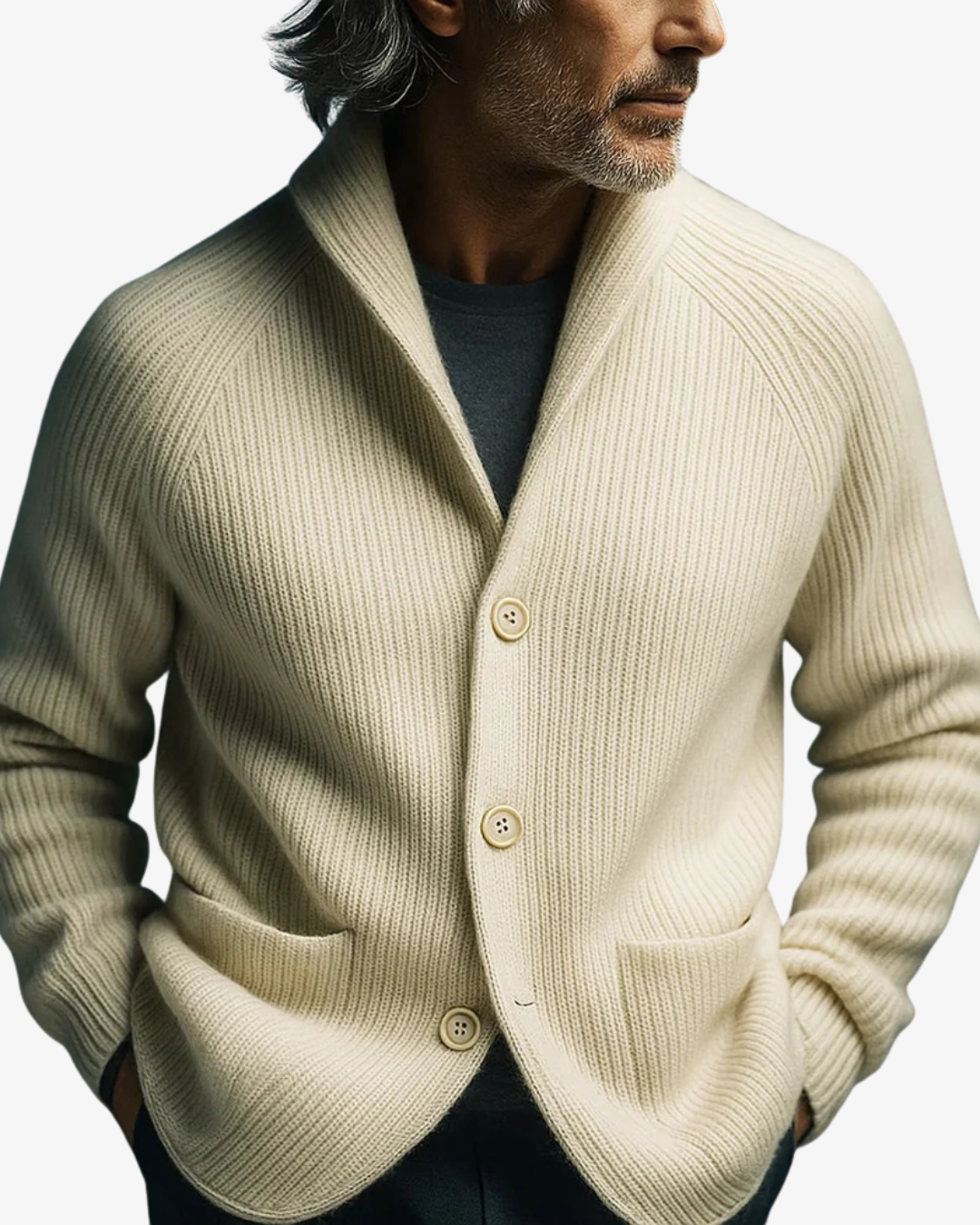 Pavel | Cardigan with a Button Front and Patch Pockets