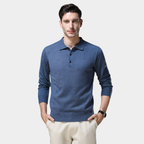 Perrin | Knitted Polo Shirt with Ribbed Collar and Cuffs