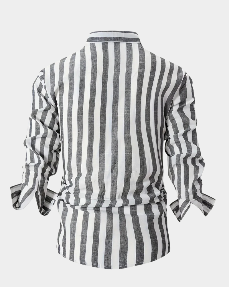 Glenn | Long Sleeve Shirt with Wide Vertical Stripes