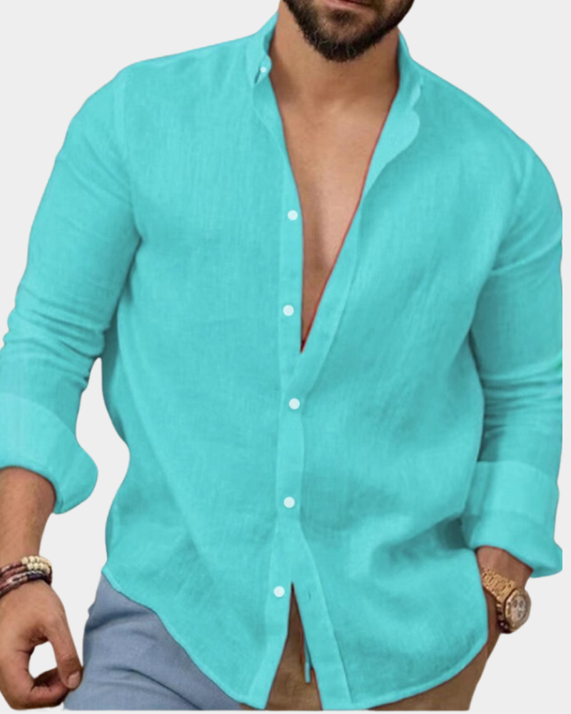 Chad | Long Sleeve Shirt with Mandarin Collar