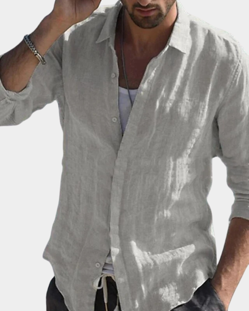 Nicholas | Long Sleeve Shirt with Spread Collar