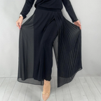 Helissavine - Panty-Style Trousers with Transparent Layers and Pleats