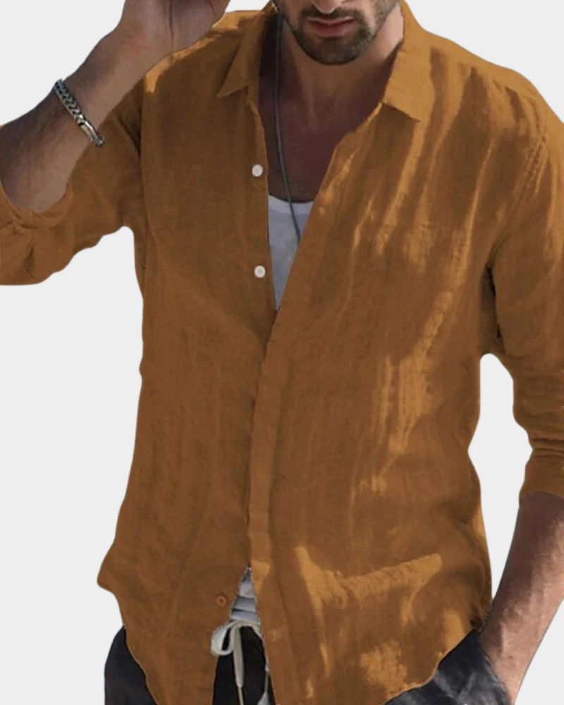 Nicholas | Long Sleeve Shirt with Spread Collar