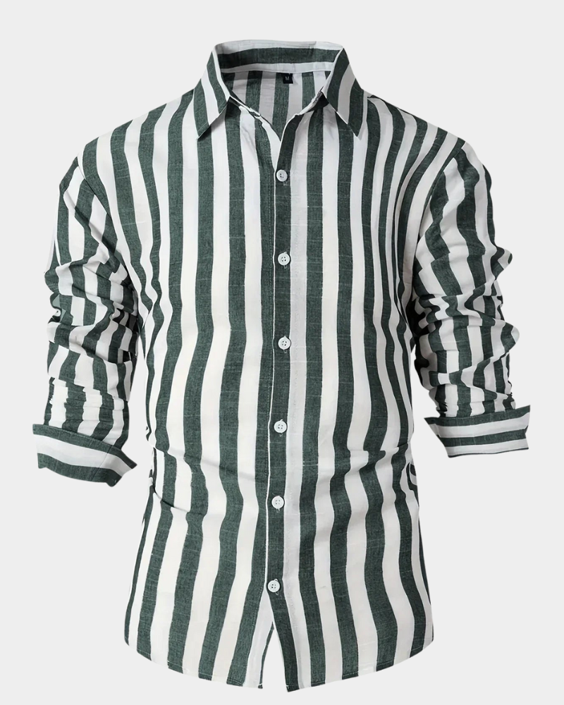 Glenn | Long Sleeve Shirt with Wide Vertical Stripes