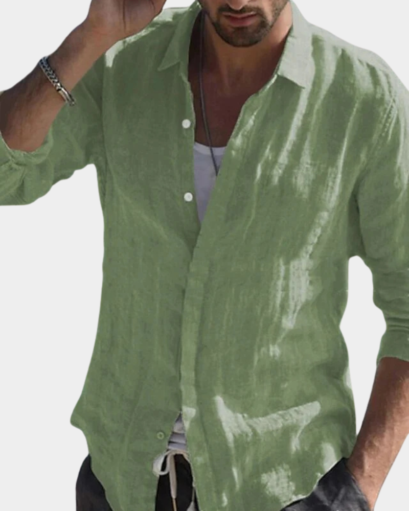 Nicholas | Long Sleeve Shirt with Spread Collar