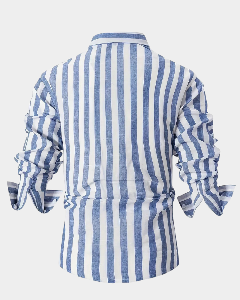 Glenn | Long Sleeve Shirt with Wide Vertical Stripes