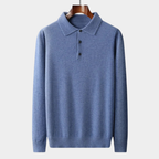 Perrin | Knitted Polo Shirt with Ribbed Collar and Cuffs