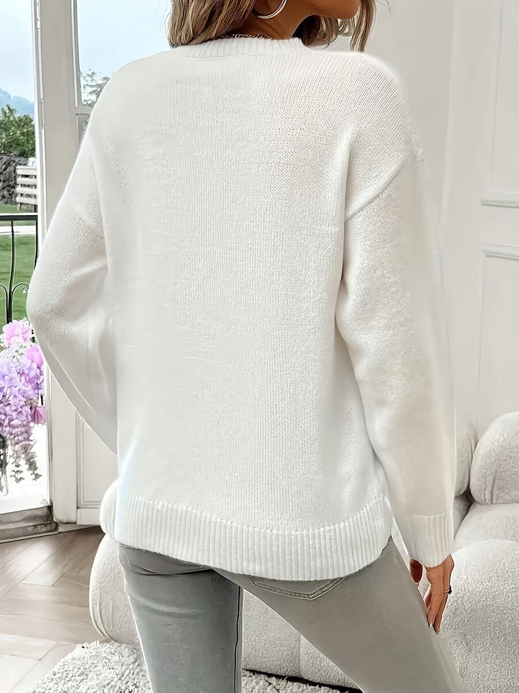 Madelyn - Elegant Geometric Heart Sweater