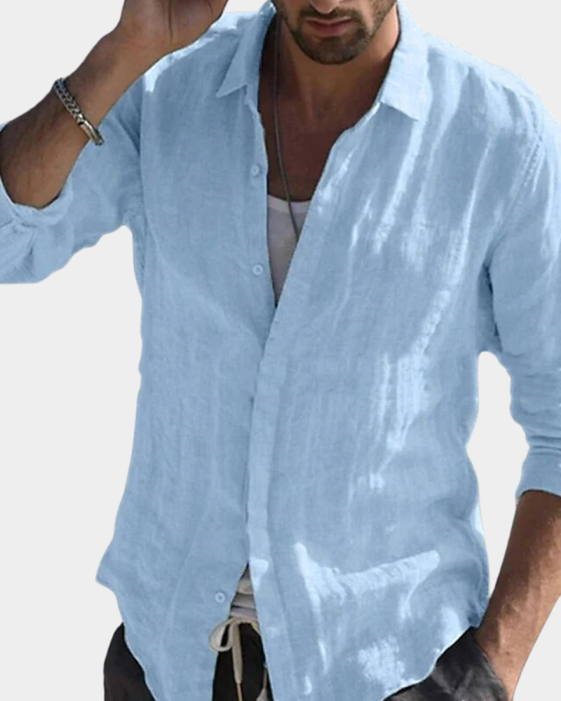 Nicholas | Long Sleeve Shirt with Spread Collar