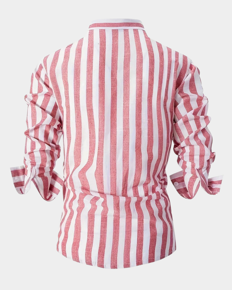 Glenn | Long Sleeve Shirt with Wide Vertical Stripes