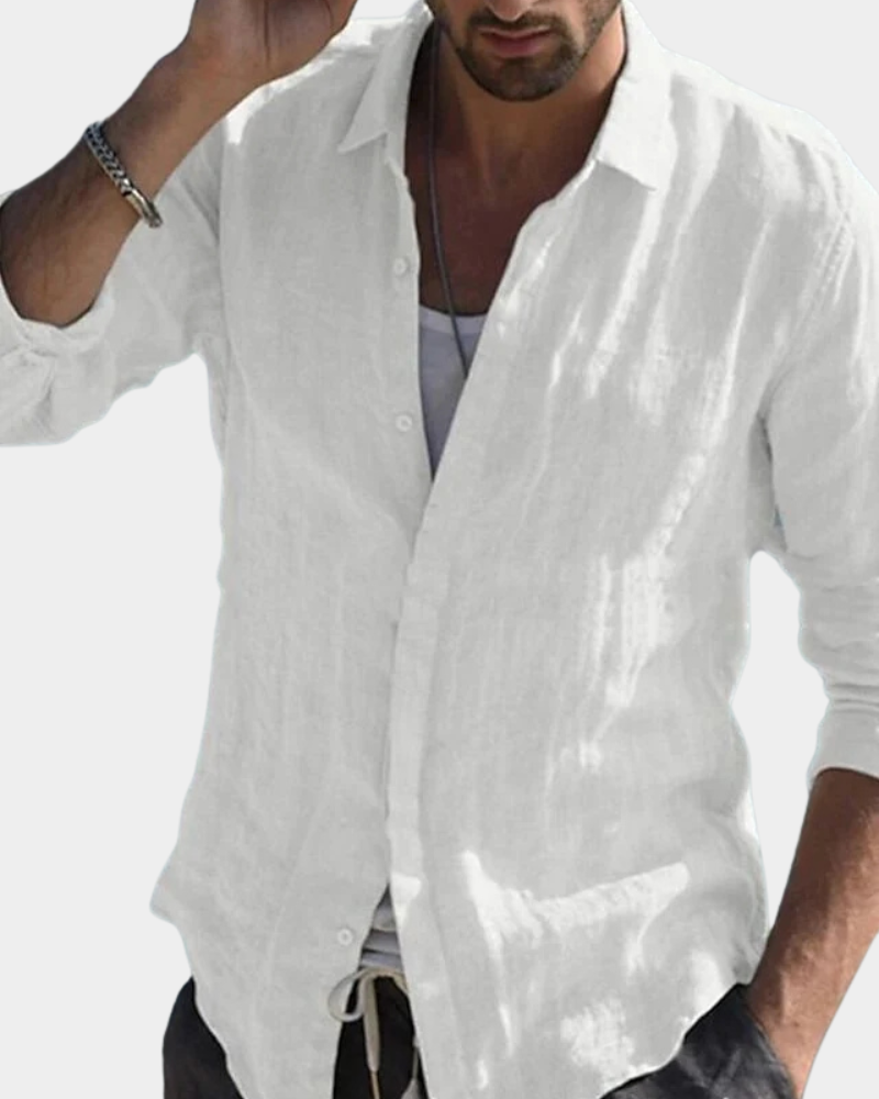 Nicholas | Long Sleeve Shirt with Spread Collar