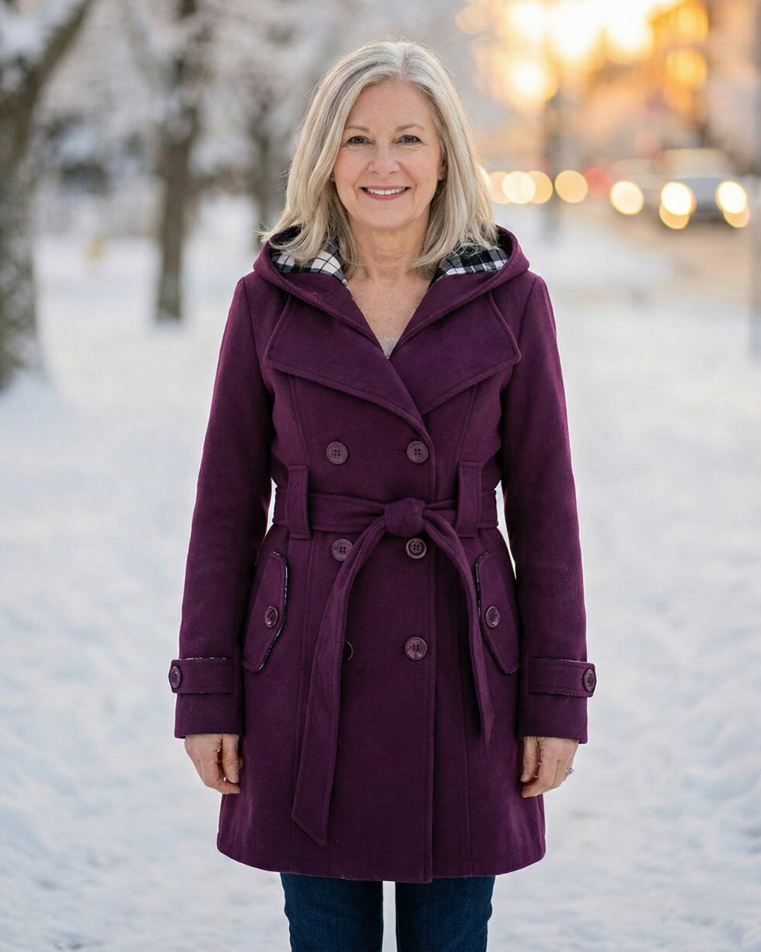 Sheila | Plaid Collar Wool Coat