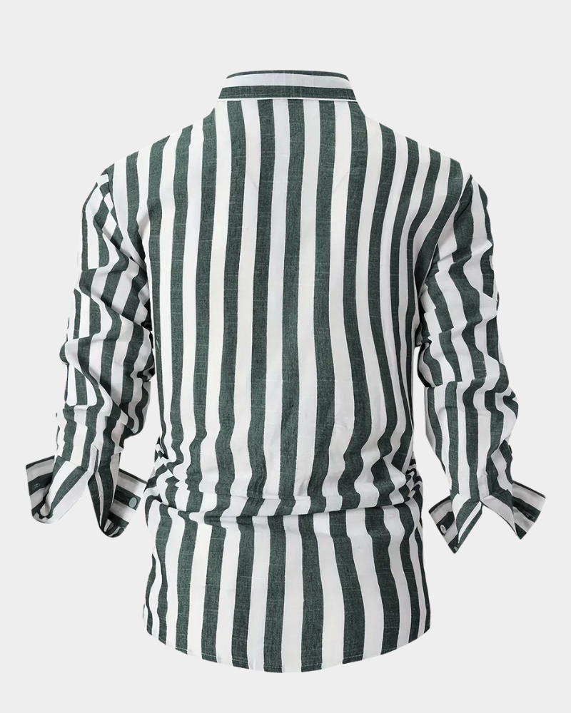 Glenn | Long Sleeve Shirt with Wide Vertical Stripes