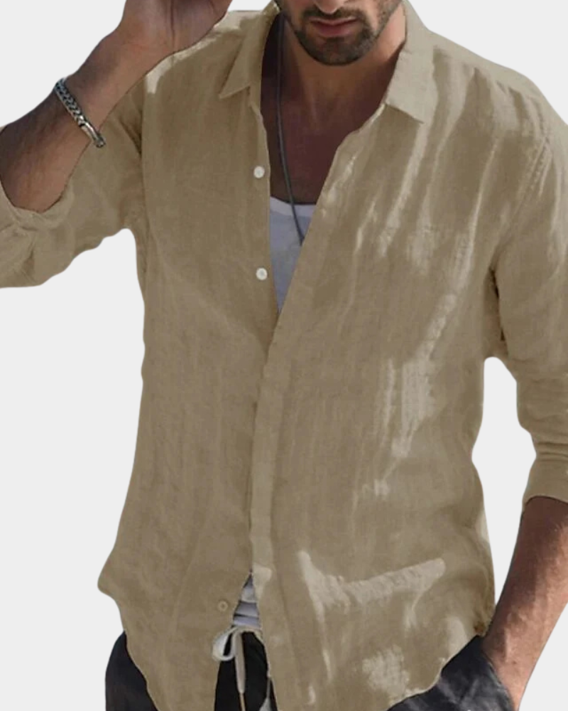 Nicholas | Long Sleeve Shirt with Spread Collar