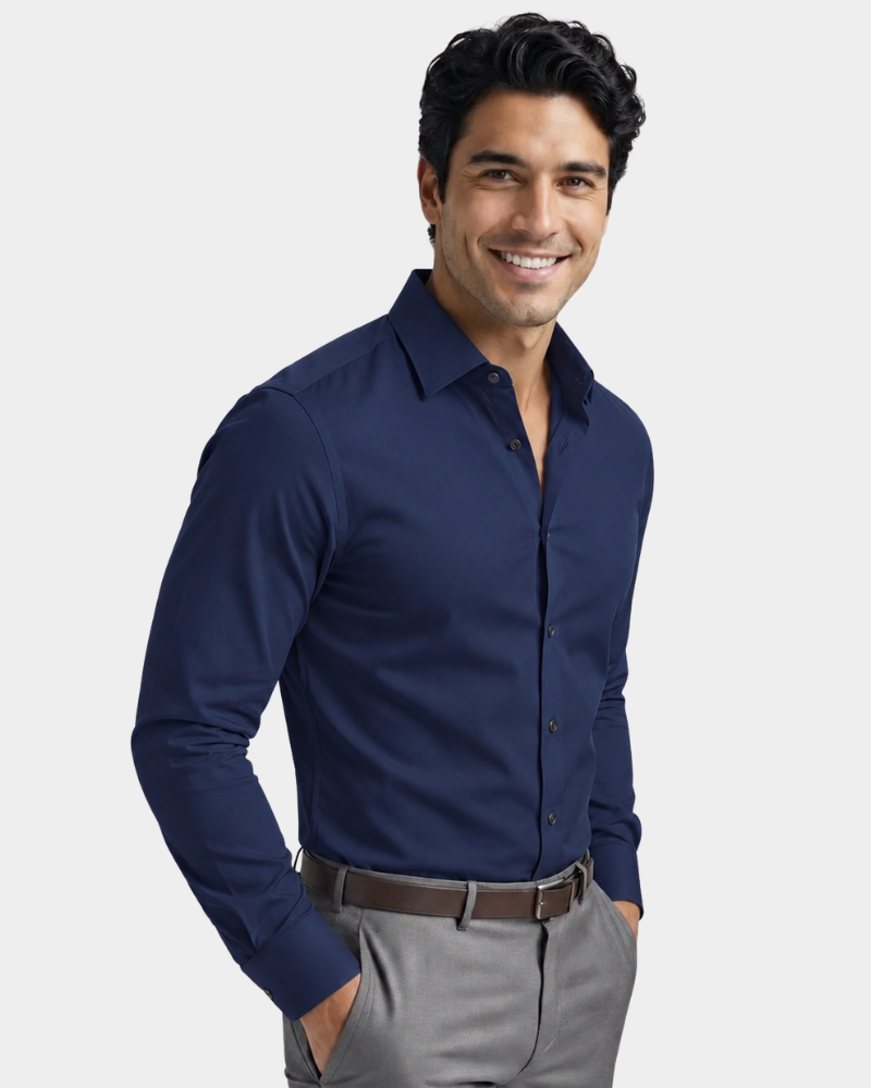 Wendell | Long Sleeve Dress Shirt with Point Collar