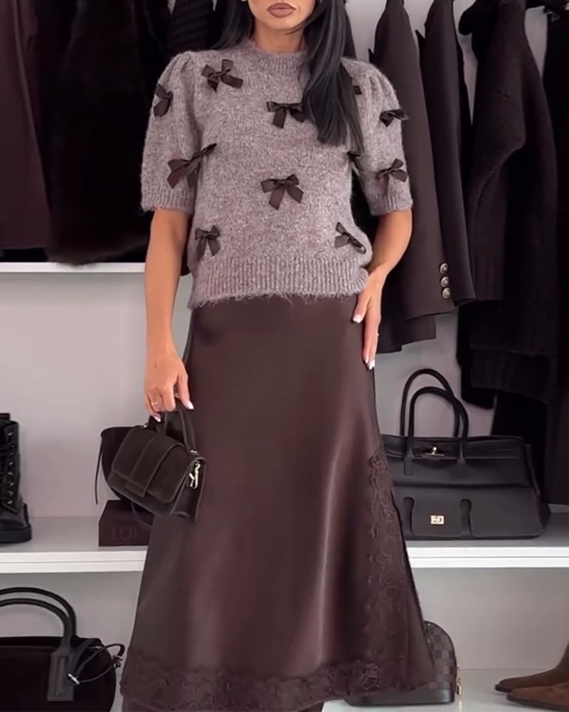 Oravisse - Soft Knit Sweater with Decorative Knots