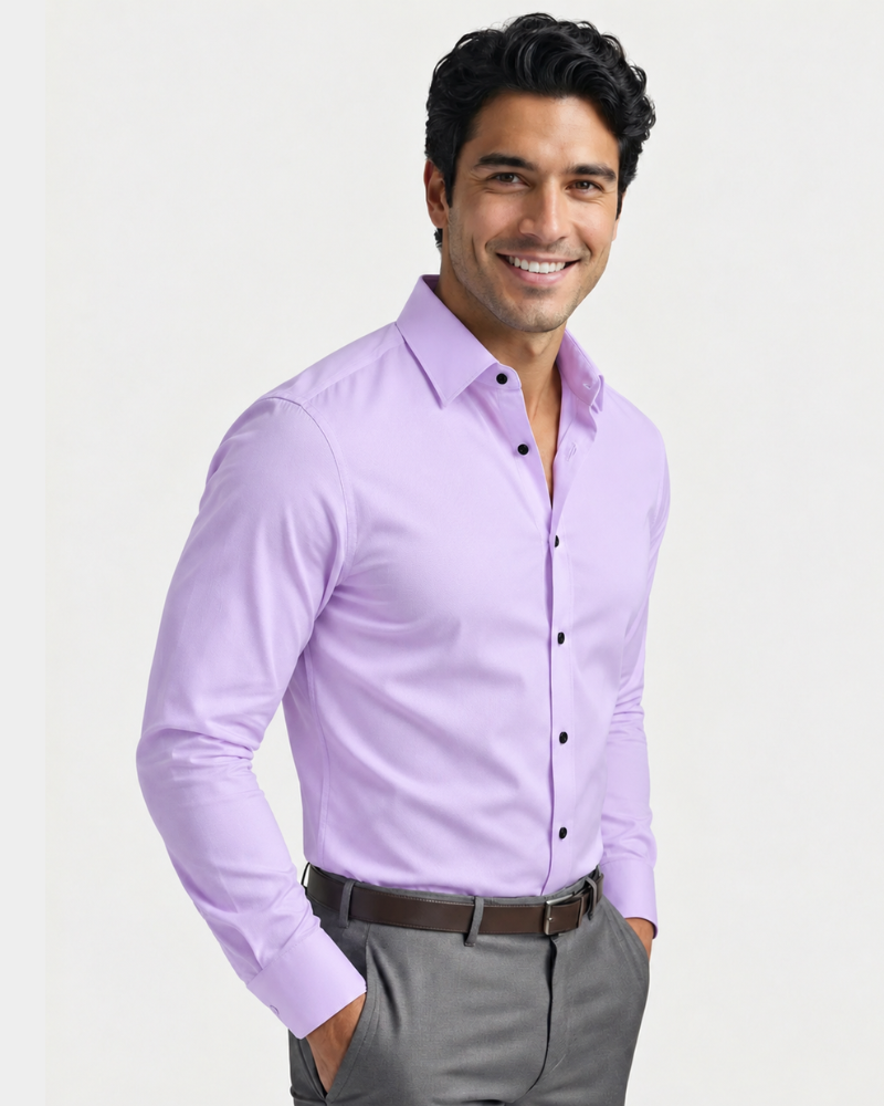 Wendell | Long Sleeve Dress Shirt with Point Collar