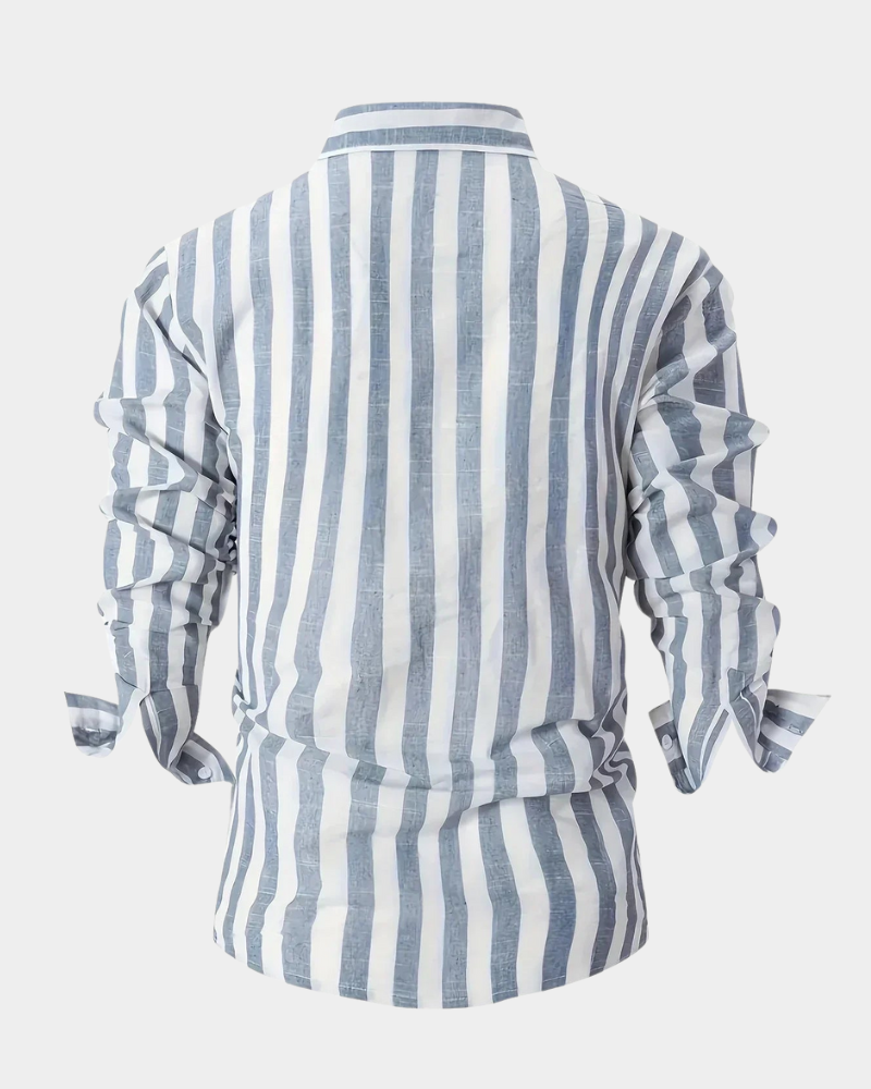 Glenn | Long Sleeve Shirt with Wide Vertical Stripes
