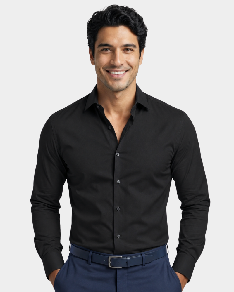 Wendell | Long Sleeve Dress Shirt with Point Collar