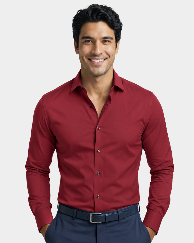Wendell | Long Sleeve Dress Shirt with Point Collar