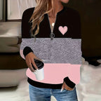 Joravessia - Vintage Heart Colorblock Sweatshirt