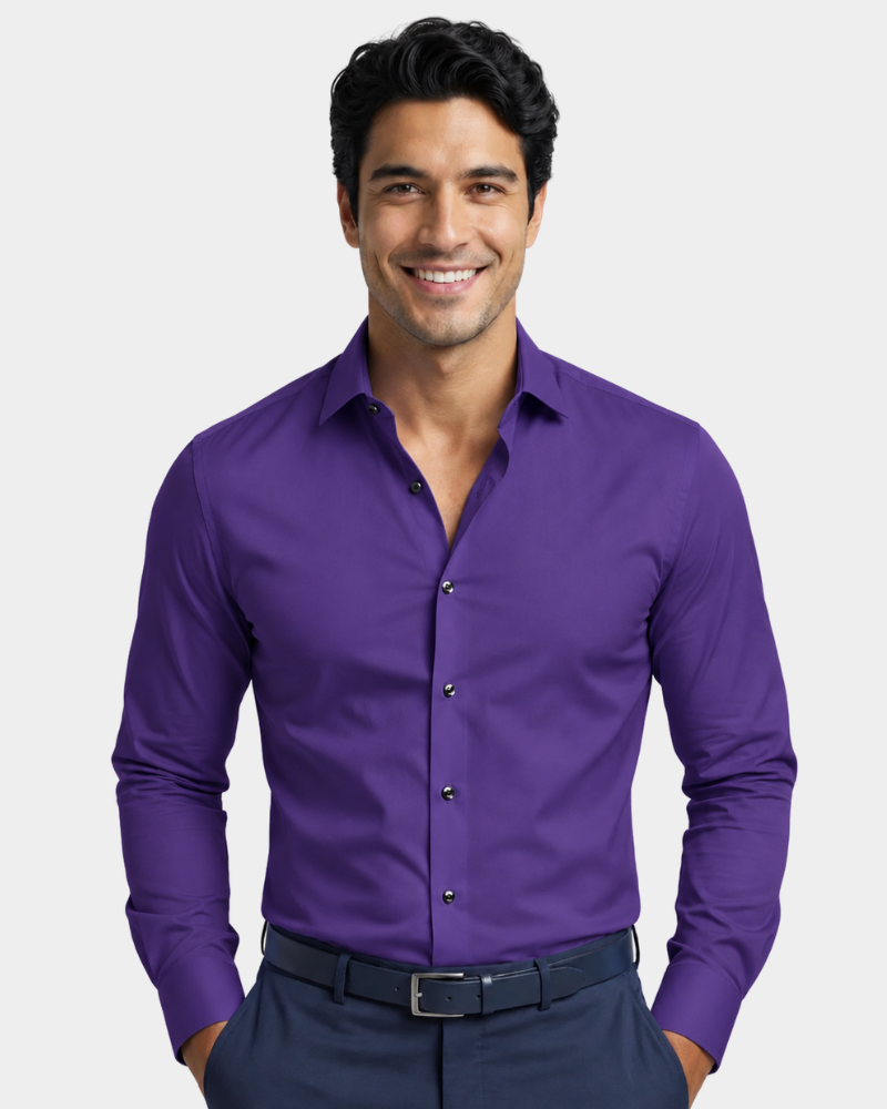 Wendell | Long Sleeve Dress Shirt with Point Collar