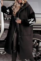 Anaïs - Women's jacket with knitted sleeves and hood