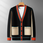 Norbert - Knitted V-Neck Vest with Contrasting Details