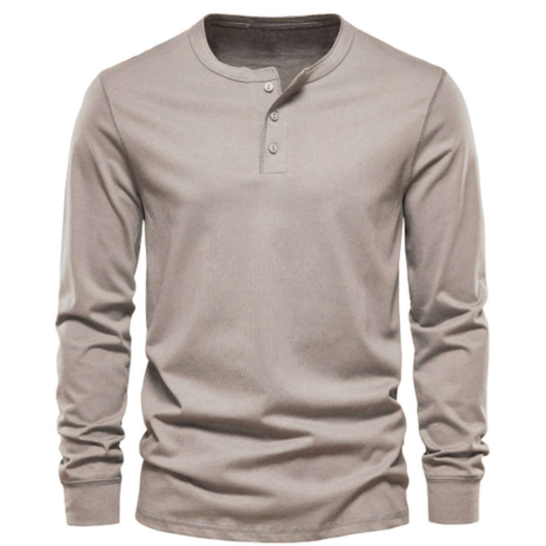 Claude | Long Sleeve Shirt with Henley Placket