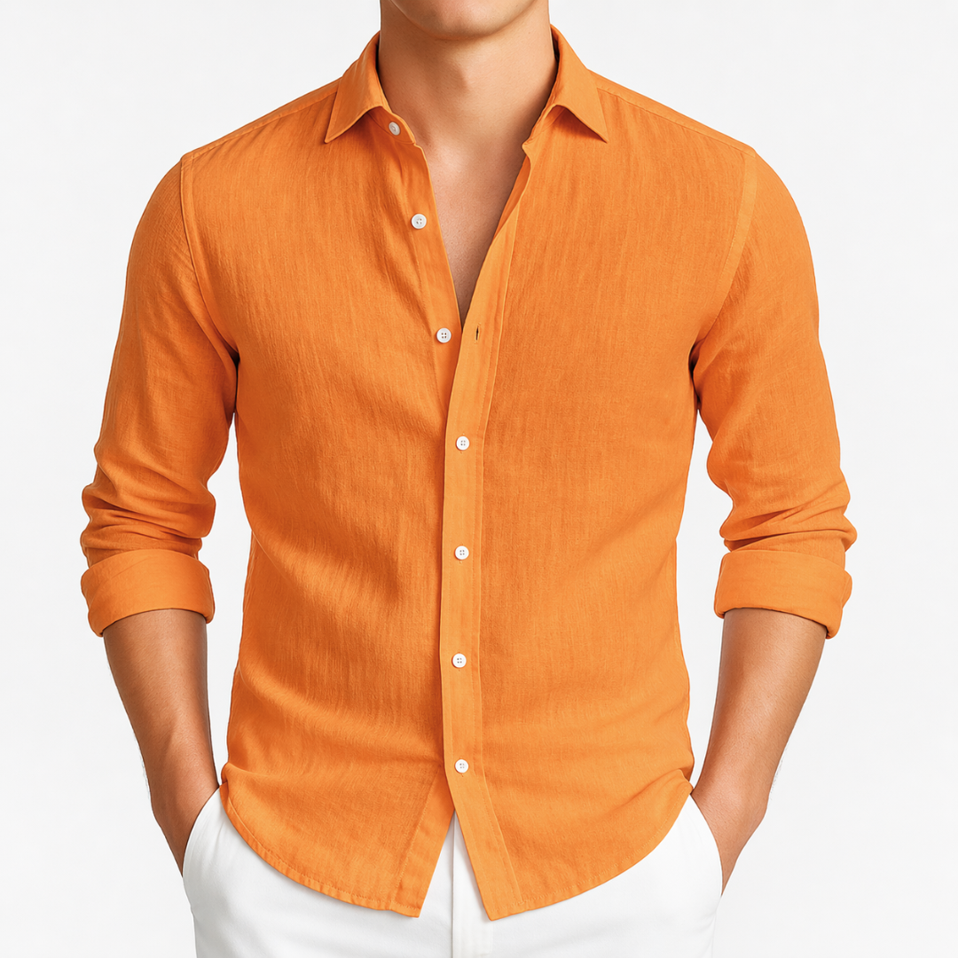 Emerson | Long Sleeve Shirt with Cutaway Collar and Rolled Cuffs