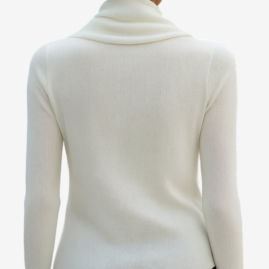 Kaliravine - Elegant Draped Neck Sweater