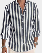 Glenn | Long Sleeve Shirt with Wide Vertical Stripes