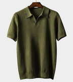 Elijah | Knitted Polo Shirt with Open Collar