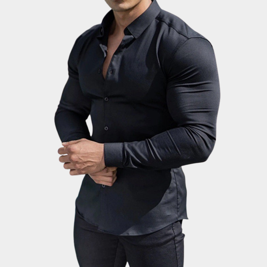 Bennett | Long Sleeve Shirt with Contrast Buttons