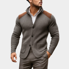 Lester | Waffle Knit Cardigan with Contrast Shoulders