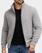 Rhys | Wide Rib Cardigan with Zip Pockets