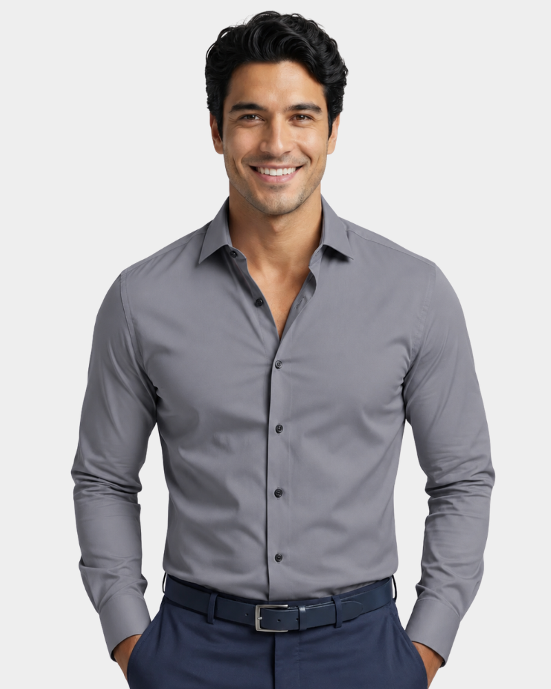 Wendell | Long Sleeve Dress Shirt with Point Collar