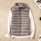 Quelora - Lightweight Pleated Feather Vest for an Elegant Style