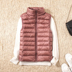 Quelora - Lightweight Pleated Feather Vest for an Elegant Style