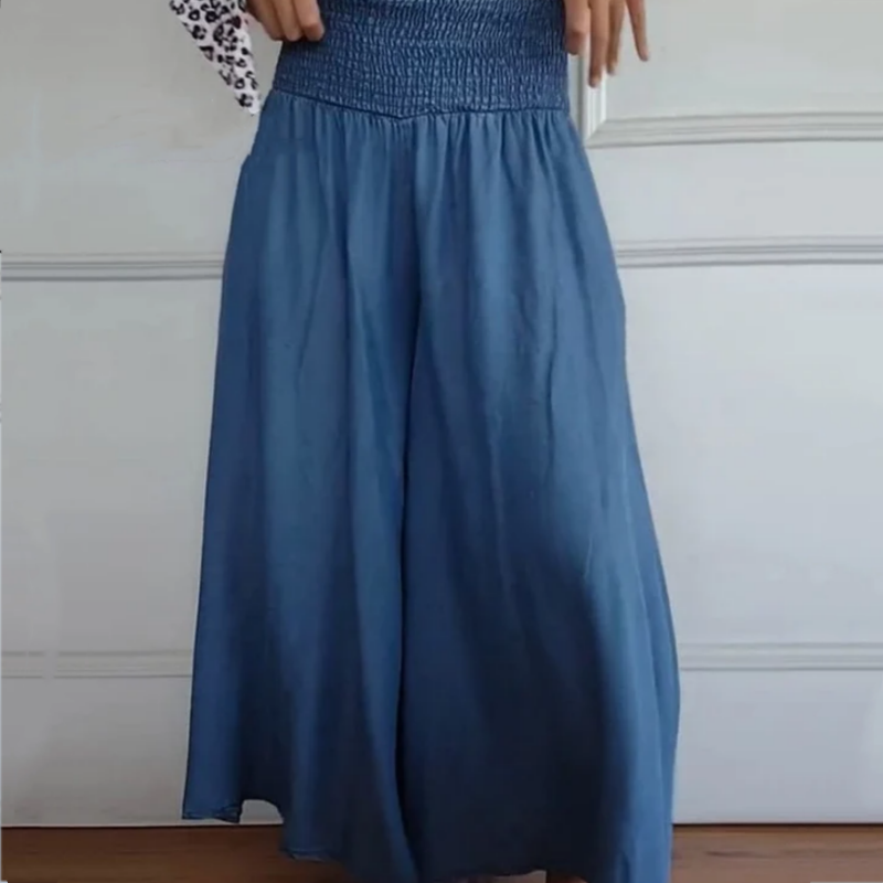 Pravina - Women's High Waisted Wide Leg Jeans
