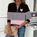 Joravessia - Vintage Heart Colorblock Sweatshirt