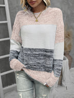 Lorraine - Women's plus size color block sweater