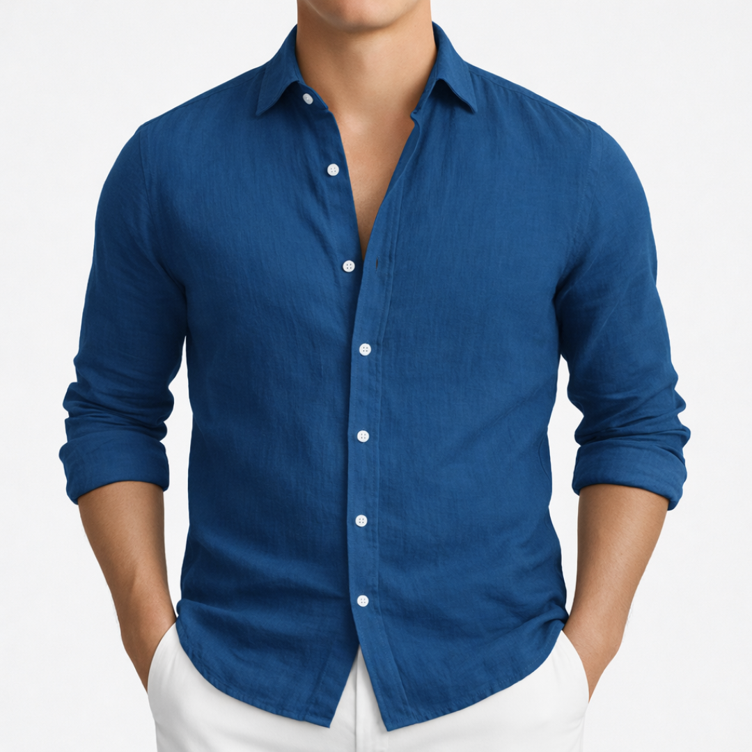 Emerson | Long Sleeve Shirt with Cutaway Collar and Rolled Cuffs