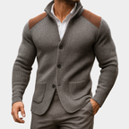 Lester | Waffle Knit Cardigan with Contrast Shoulders