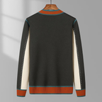 Norbert - Knitted V-Neck Vest with Contrasting Details