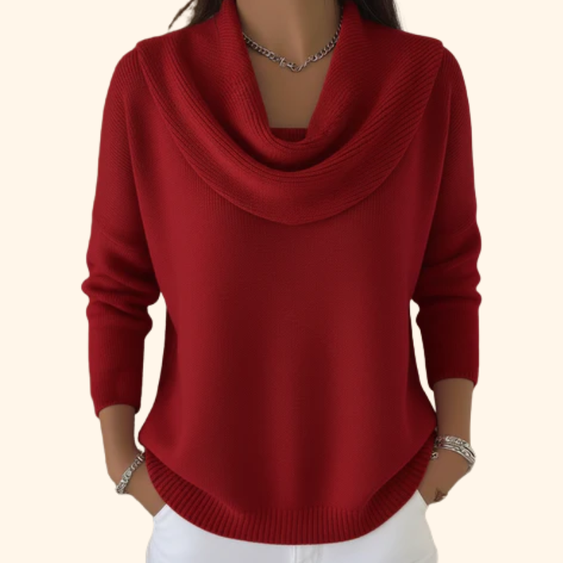 Elarina - Women's Draped Neck Sweater