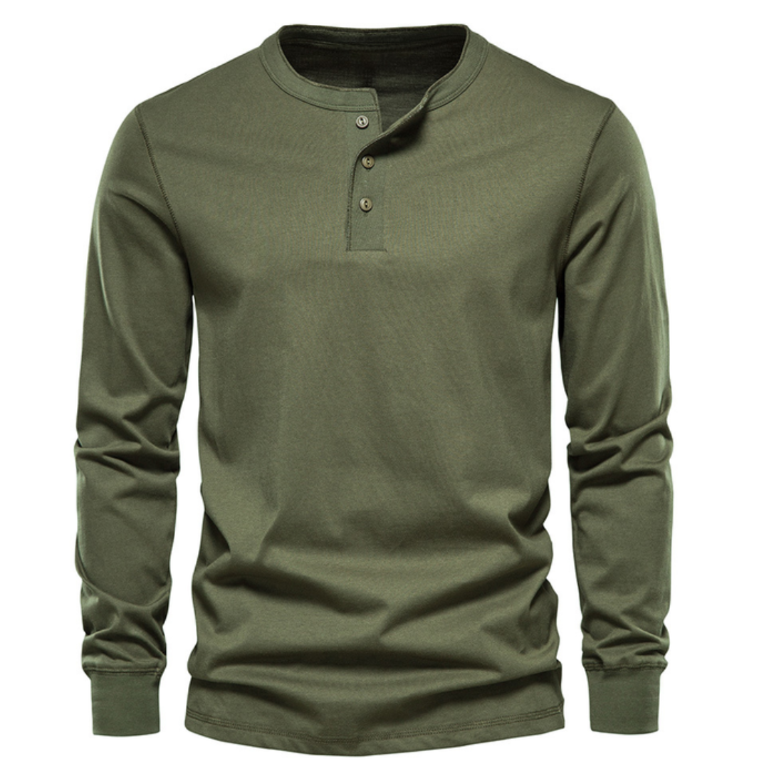 Claude | Long Sleeve Shirt with Henley Placket