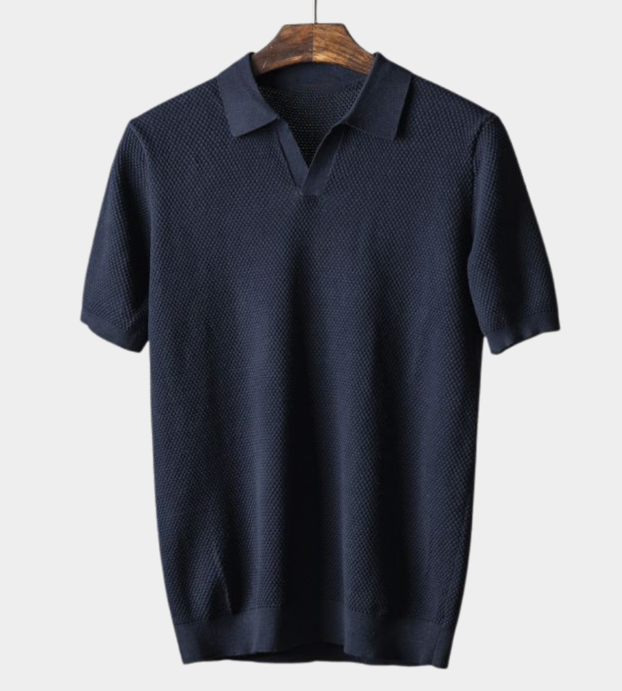 Elijah | Knitted Polo Shirt with Open Collar
