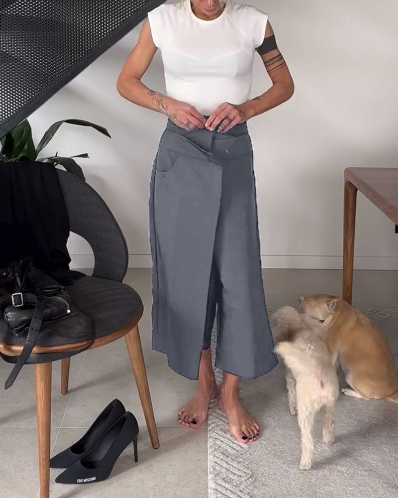 Blair - Women's Asymmetric Wide-Leg Trousers for Office and Everyday Wear